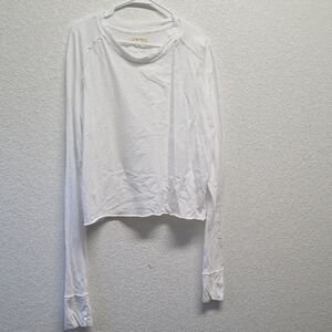 We The Free Crisp White Long Sleeve Top Size Large